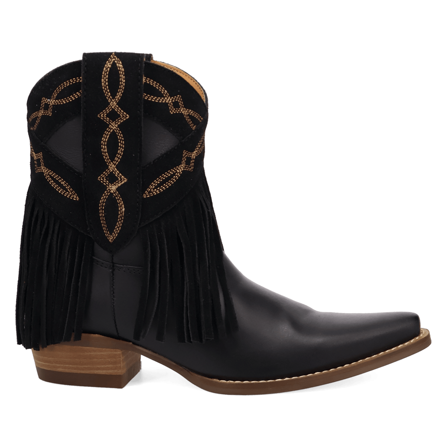 PRODUCT SHOT LAST RIDE LEATHER BOOTIE AT 90 DEGREE INSIDE ANGLE