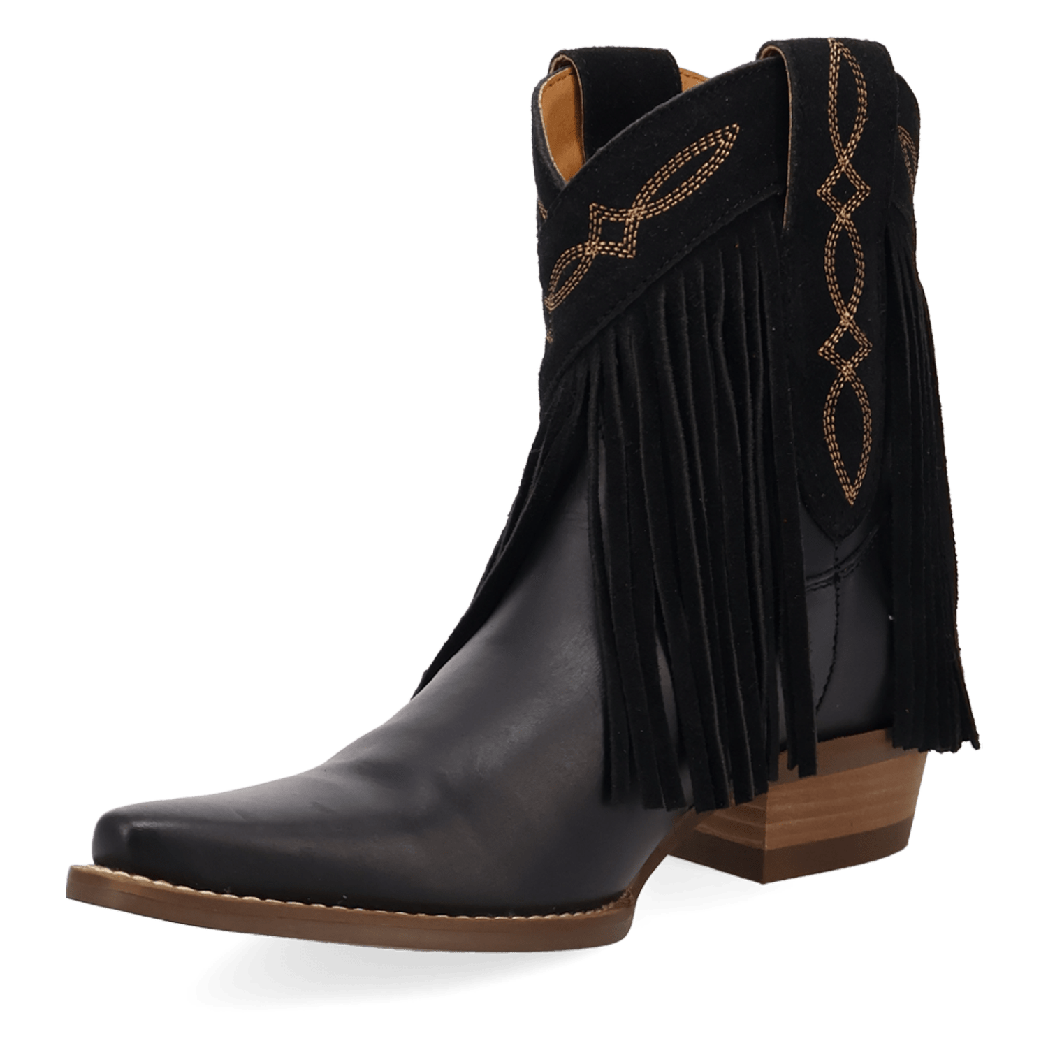 PRODUCT SHOT LAST RIDE LEATHER BOOTIE AT 225 DEGREE ANGLE