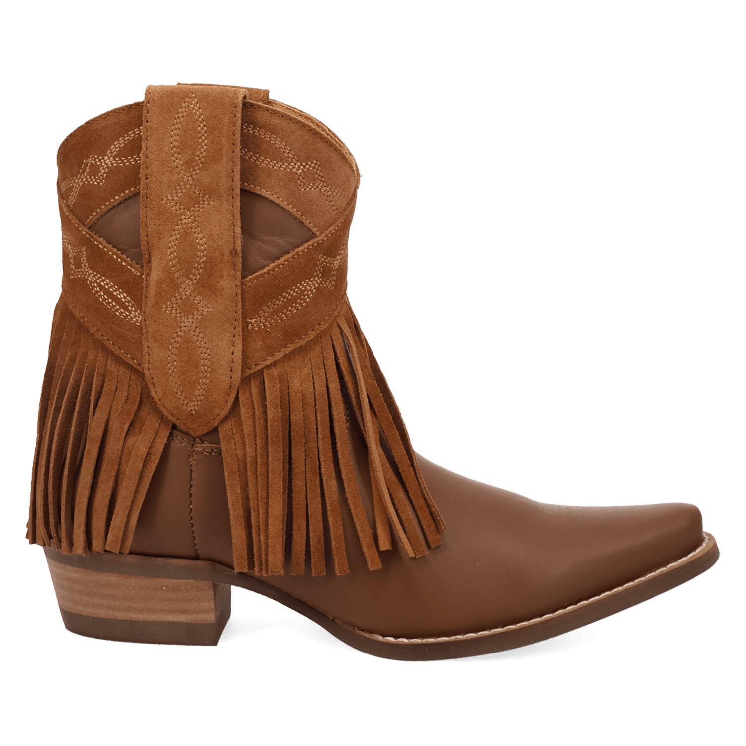 PRODUCT SHOT LAST RIDE LEATHER BOOTIE AT 90 DEGREE INSIDE ANGLE