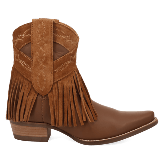 PRODUCT SHOT LAST RIDE LEATHER BOOTIE AT 90 DEGREE INSIDE ANGLE