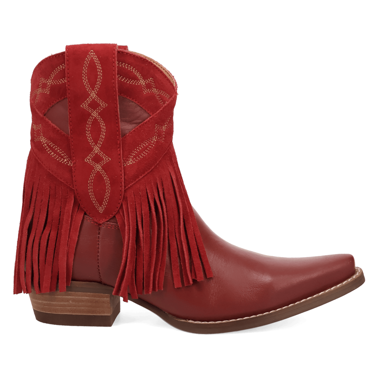 PRODUCT SHOT LAST RIDE LEATHER BOOTIE AT 90 DEGREE INSIDE ANGLE