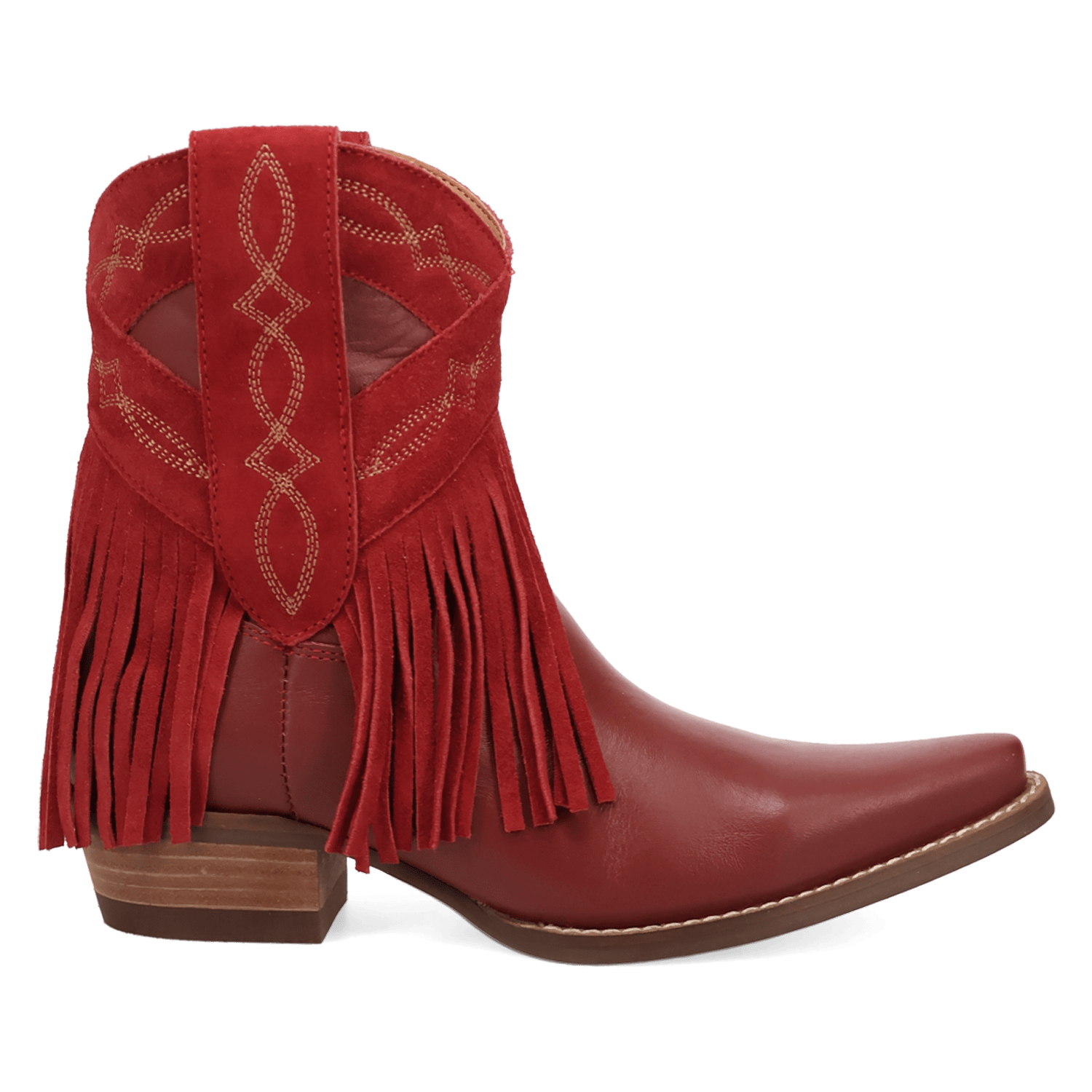 PRODUCT SHOT LAST RIDE LEATHER BOOTIE AT 90 DEGREE INSIDE ANGLE