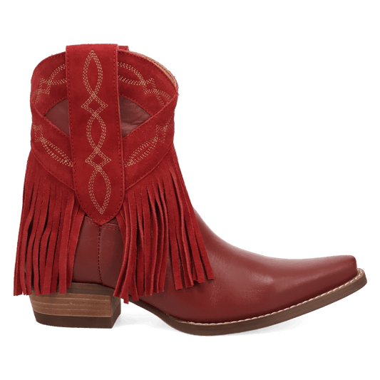 PRODUCT SHOT LAST RIDE LEATHER BOOTIE AT 90 DEGREE INSIDE ANGLE