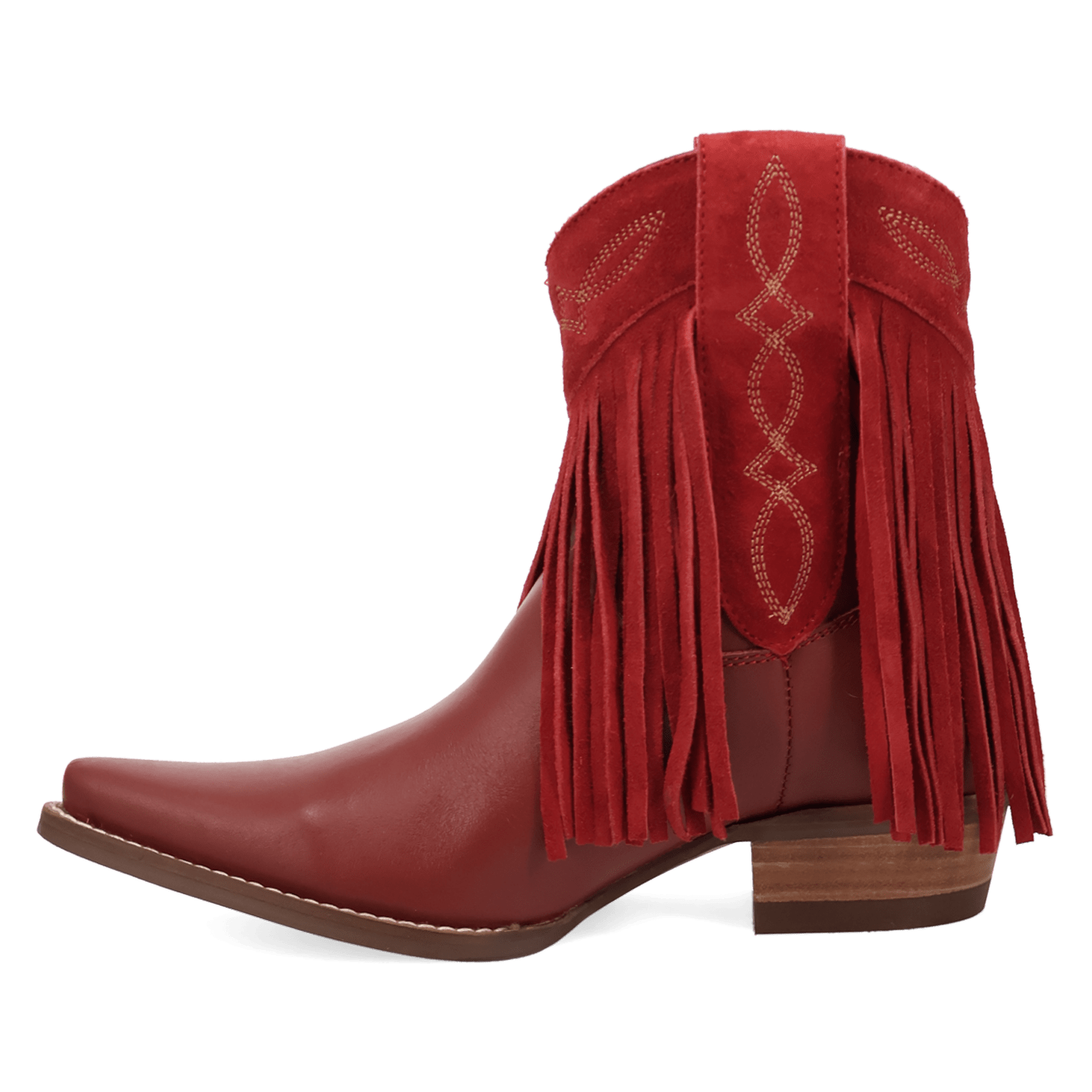 PRODUCT SHOT LAST RIDE LEATHER BOOTIE AT 135 DEGREE OUTSIDE ANGLE