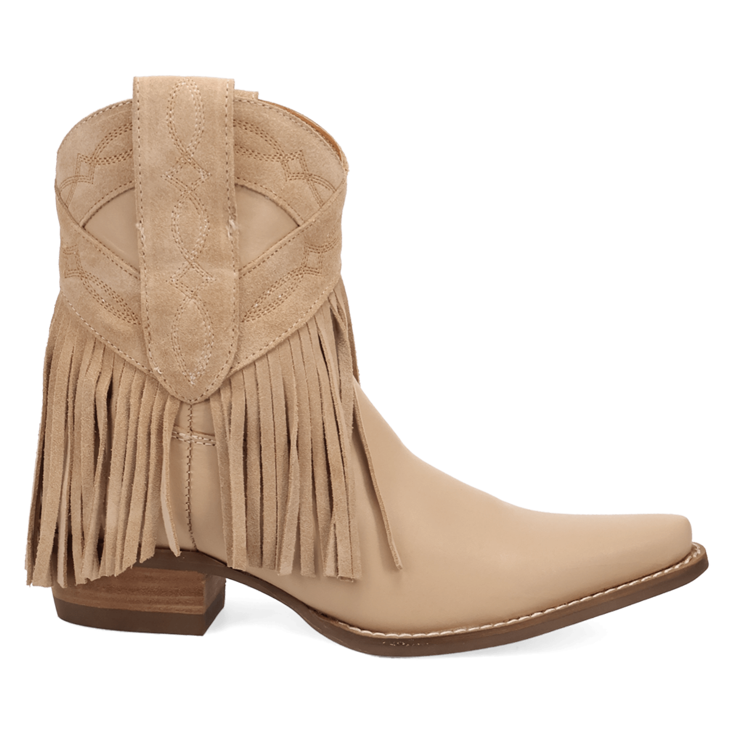 PRODUCT SHOT LAST RIDE LEATHER BOOTIE AT 90 DEGREE INSIDE ANGLE