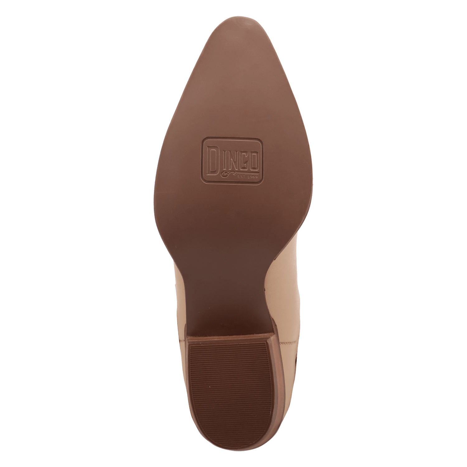 PRODUCT SHOT LAST RIDE LEATHER BOOTIE AT OUTSOLE ANGLE