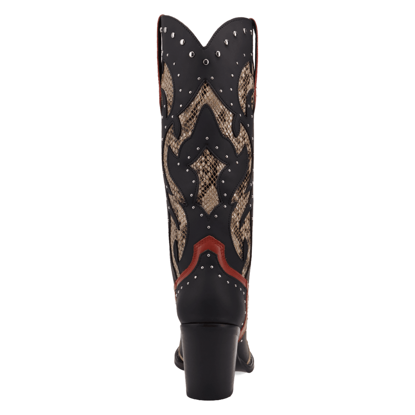 PRODUCT SHOT UNTAMED LEATHER BOOT AT 180 DEGREE BACK ANGLE