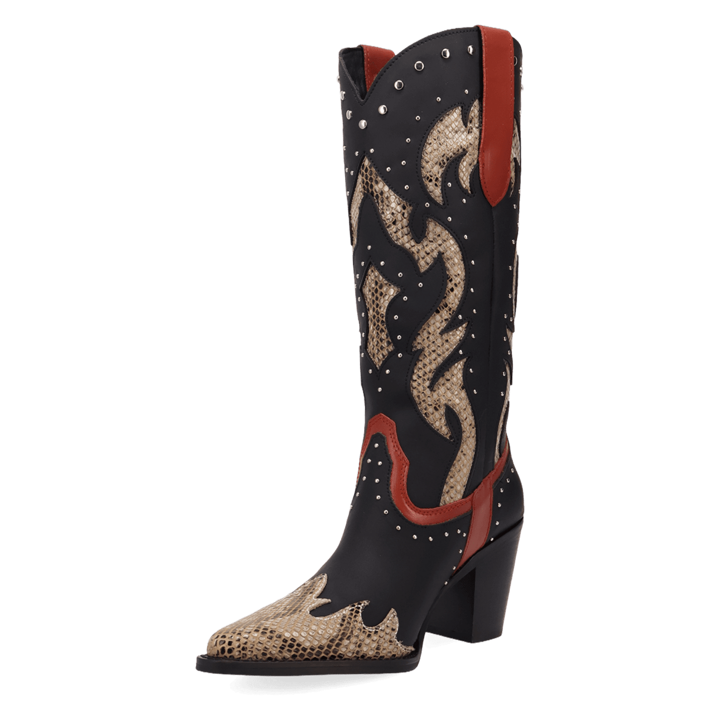PRODUCT SHOT UNTAMED LEATHER BOOT AT 225 DEGREE ANGLE