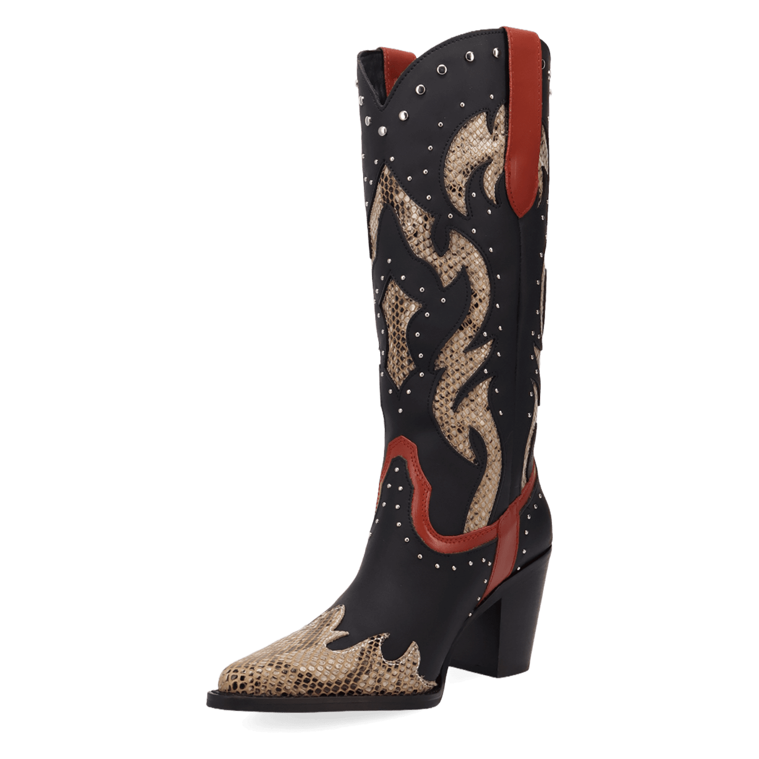 PRODUCT SHOT UNTAMED LEATHER BOOT AT 225 DEGREE ANGLE