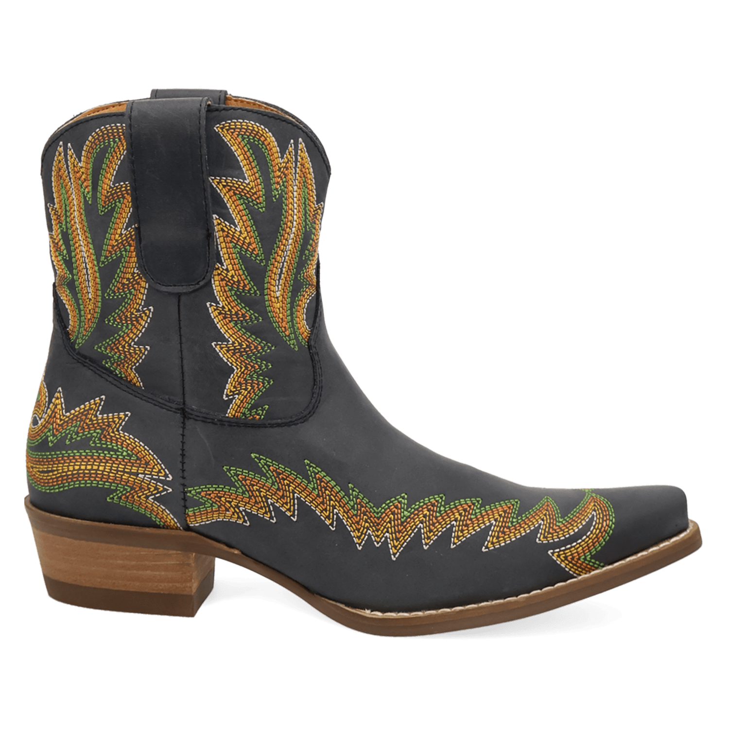 PRODUCT SHOT LAUREL LEATHER BOOTIE AT 90 DEGREE INSIDE ANGLE