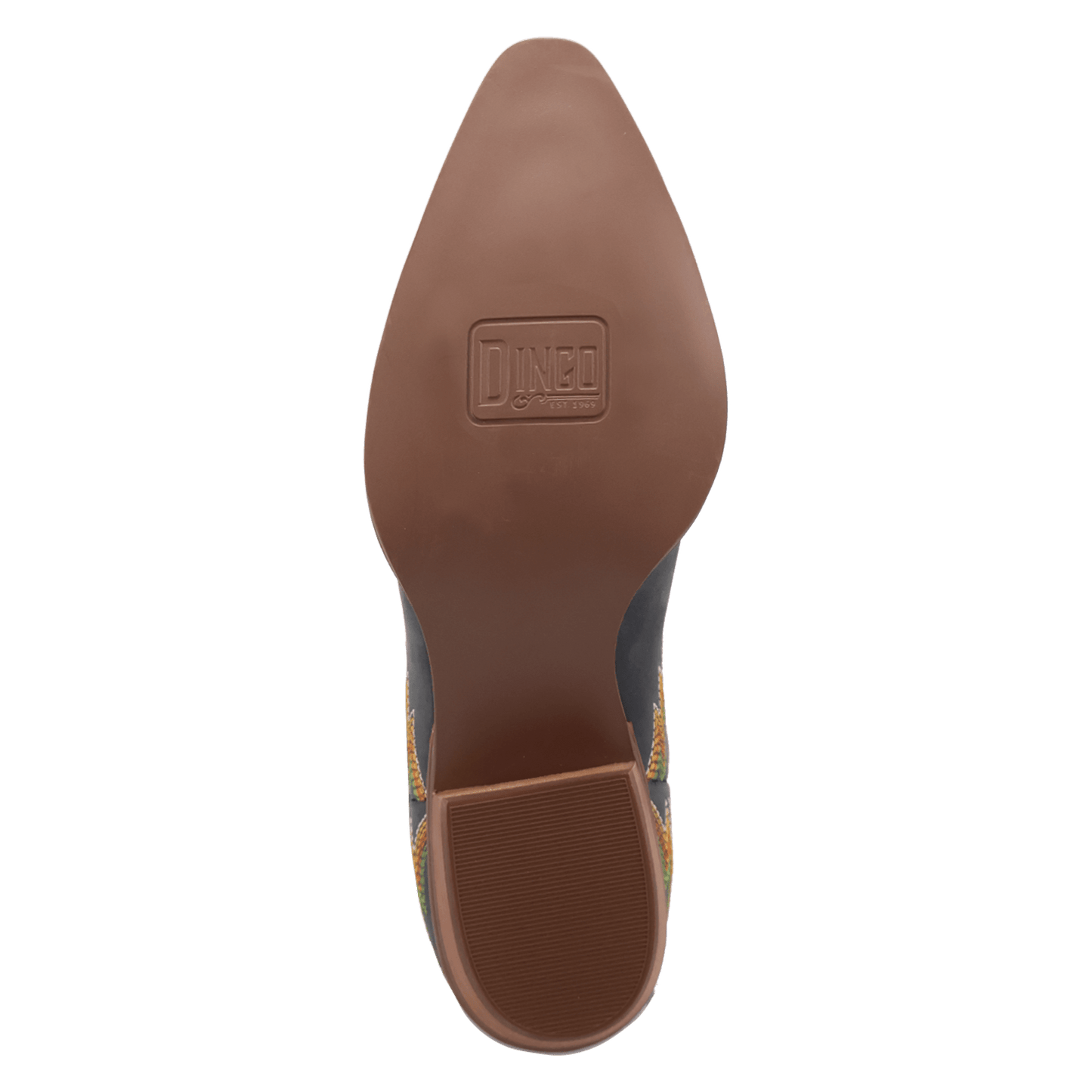 PRODUCT SHOT LAUREL LEATHER BOOTIE AT OUTSOLE ANGLE