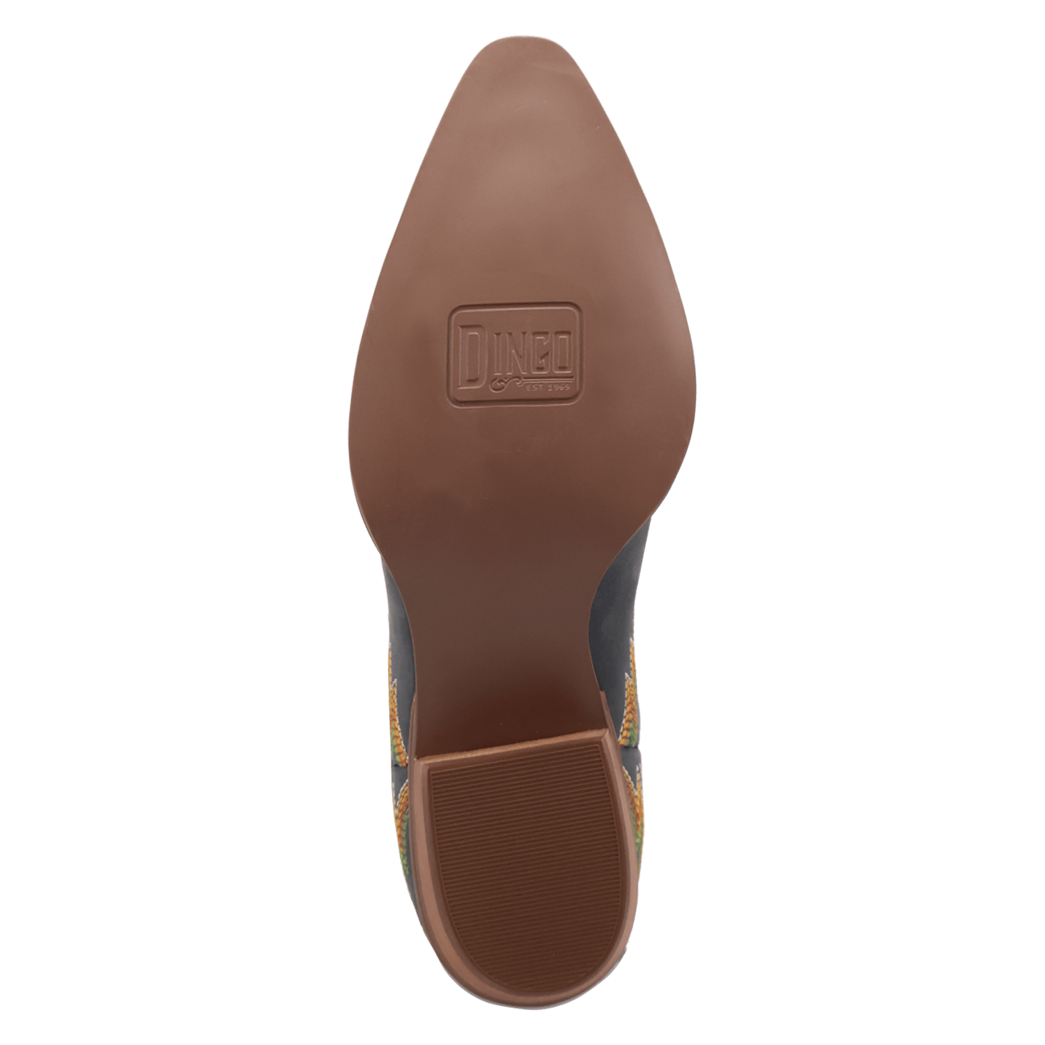PRODUCT SHOT LAUREL LEATHER BOOTIE AT OUTSOLE ANGLE