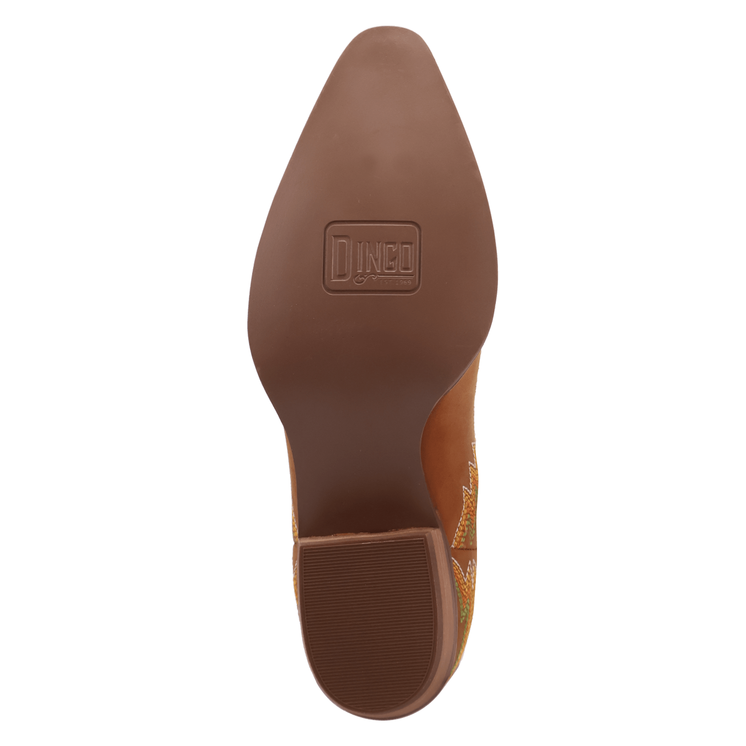 PRODUCT SHOT LAUREL LEATHER BOOTIE AT OUTSOLE ANGLE