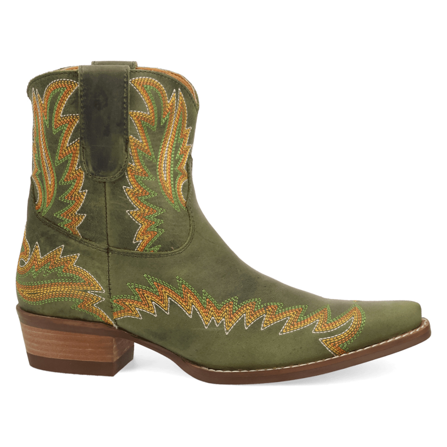 PRODUCT SHOT LAUREL LEATHER BOOTIE AT 90 DEGREE INSIDE ANGLE