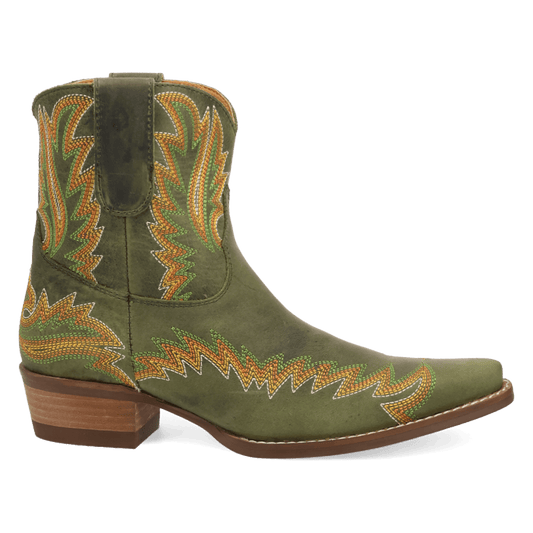 PRODUCT SHOT LAUREL LEATHER BOOTIE AT 90 DEGREE INSIDE ANGLE
