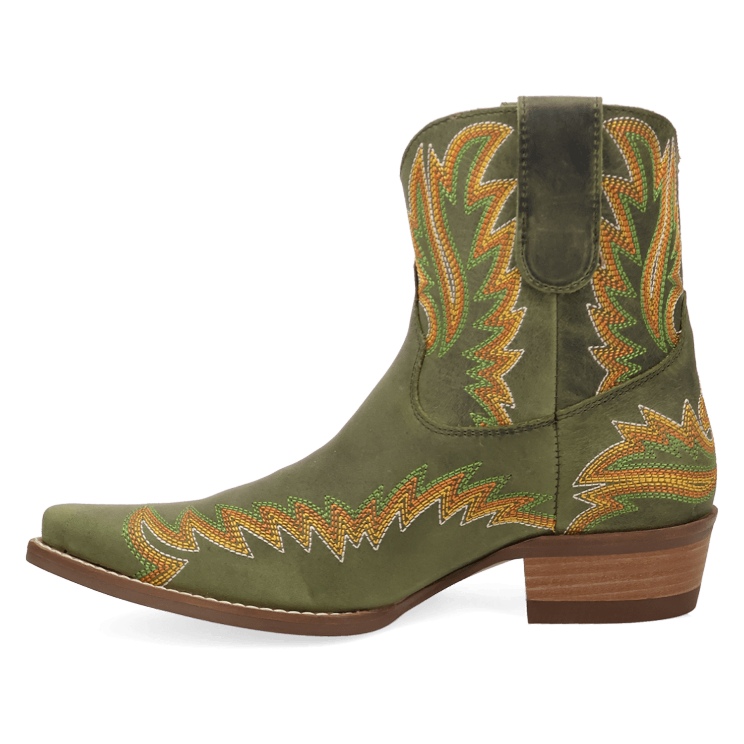 PRODUCT SHOT LAUREL LEATHER BOOTIE AT 135 DEGREE OUTSIDE ANGLE