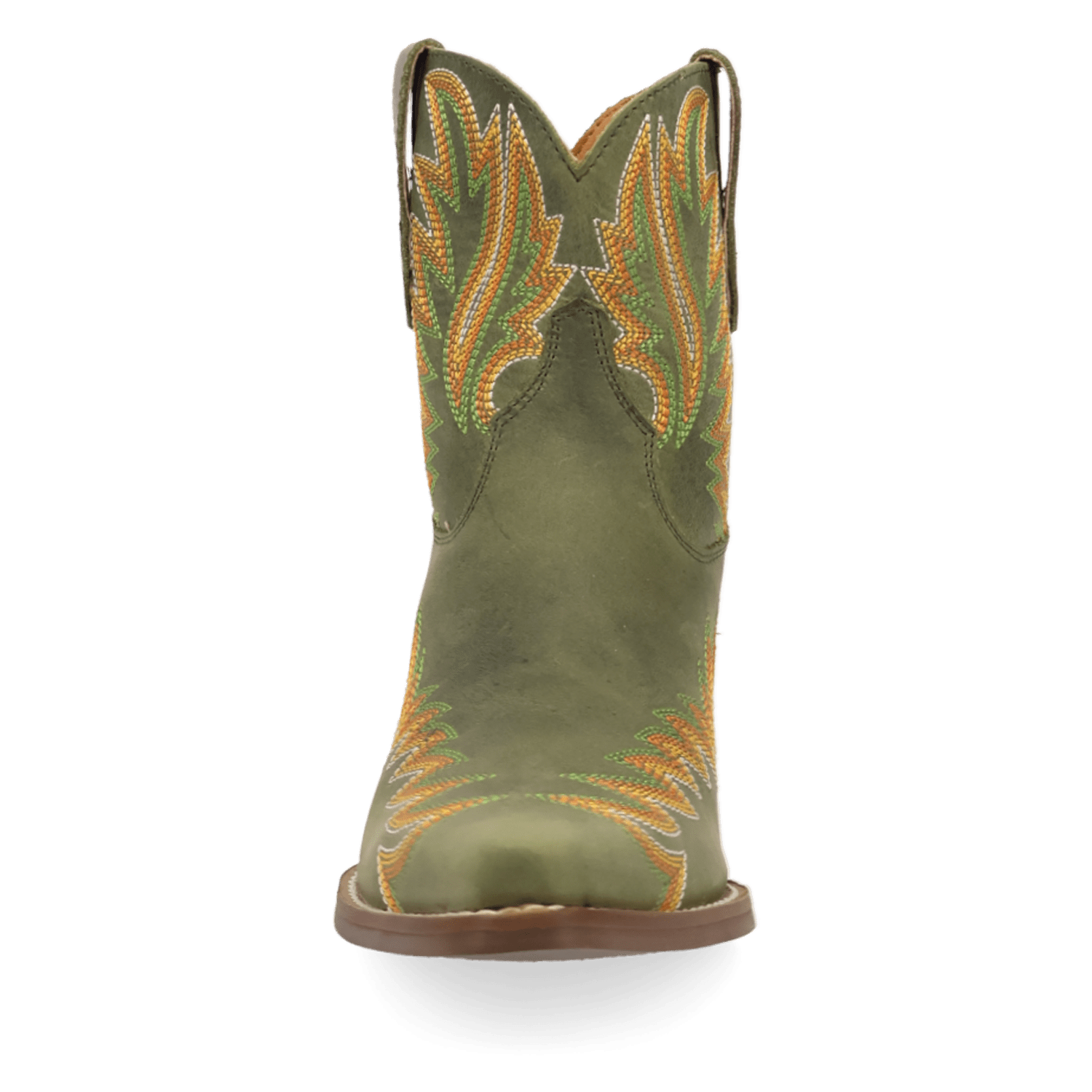 PRODUCT SHOT LAUREL LEATHER BOOTIE AT FRONT ANGLE