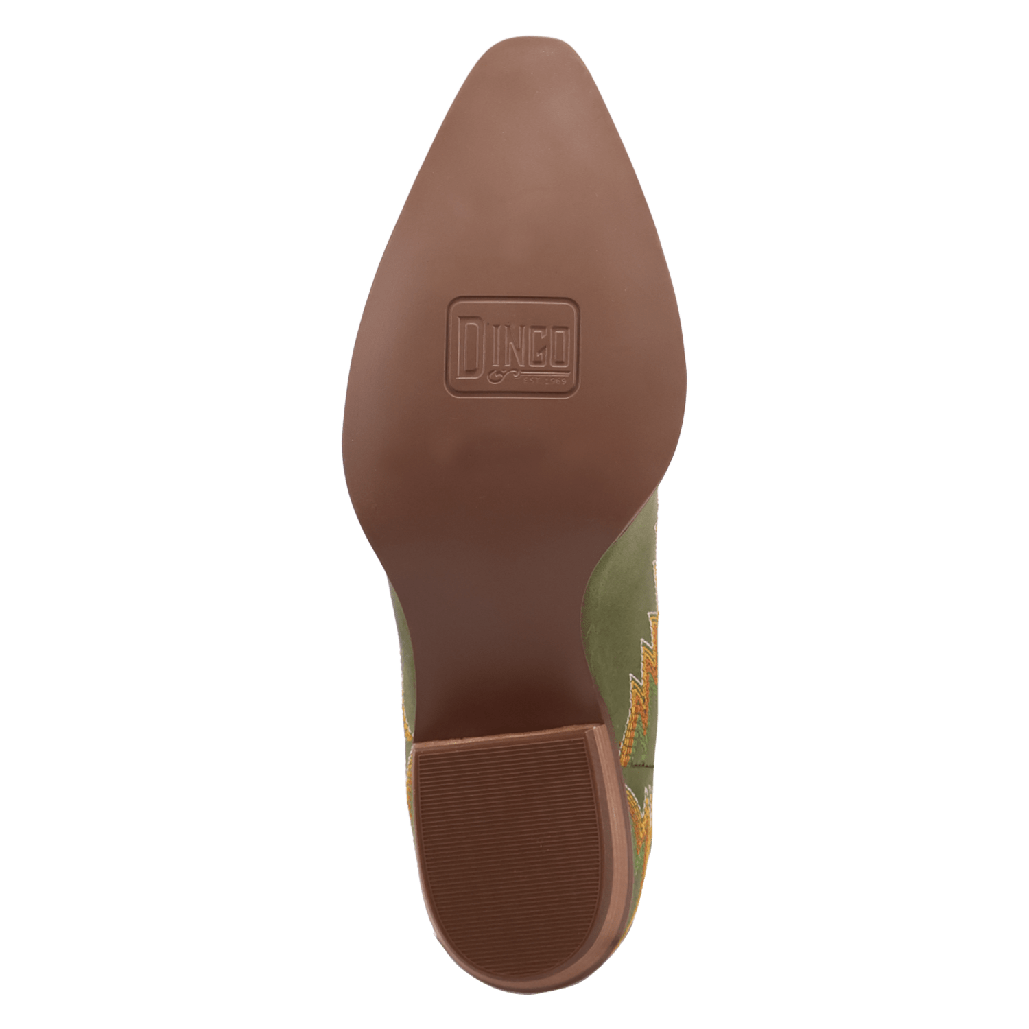 PRODUCT SHOT LAUREL LEATHER BOOTIE AT OUTSOLE ANGLE