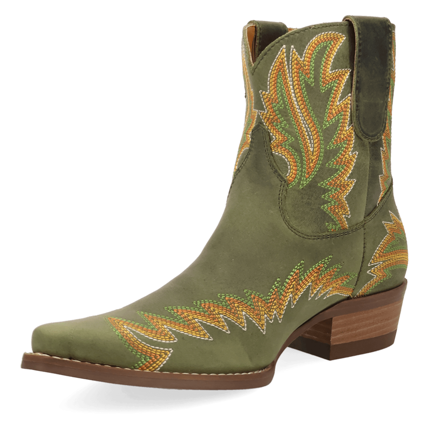 PRODUCT SHOT LAUREL LEATHER BOOTIE AT 225 DEGREE ANGLE