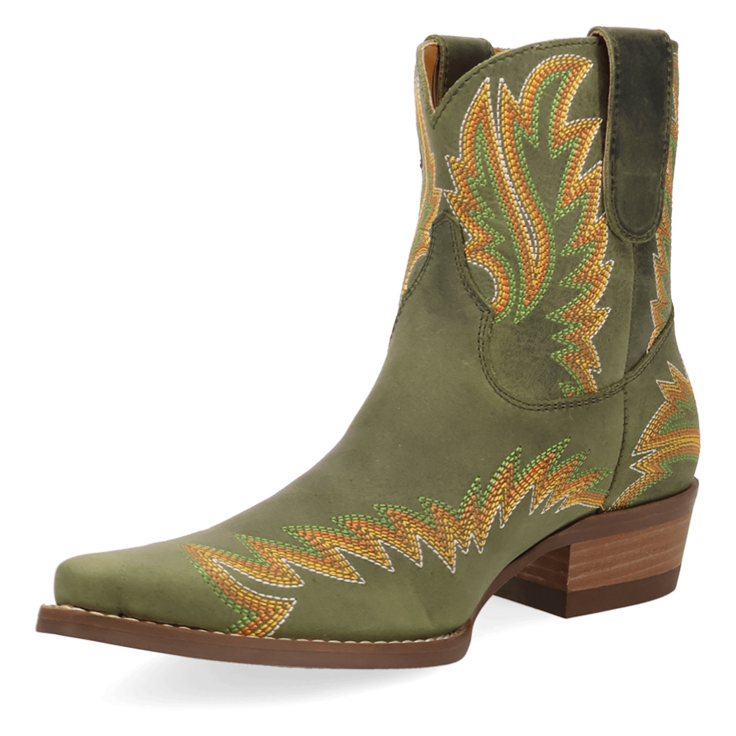 PRODUCT SHOT LAUREL LEATHER BOOTIE AT 225 DEGREE ANGLE