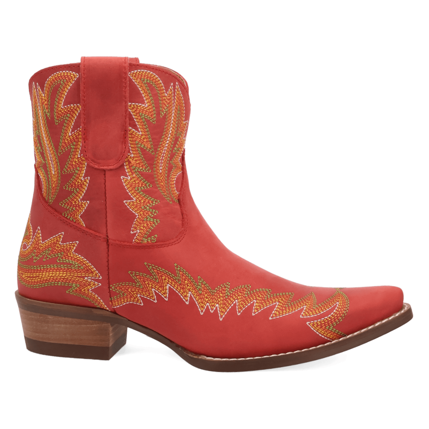 PRODUCT SHOT LAUREL LEATHER BOOTIE AT 90 DEGREE INSIDE ANGLE