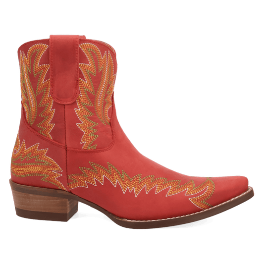 PRODUCT SHOT LAUREL LEATHER BOOTIE AT 90 DEGREE INSIDE ANGLE