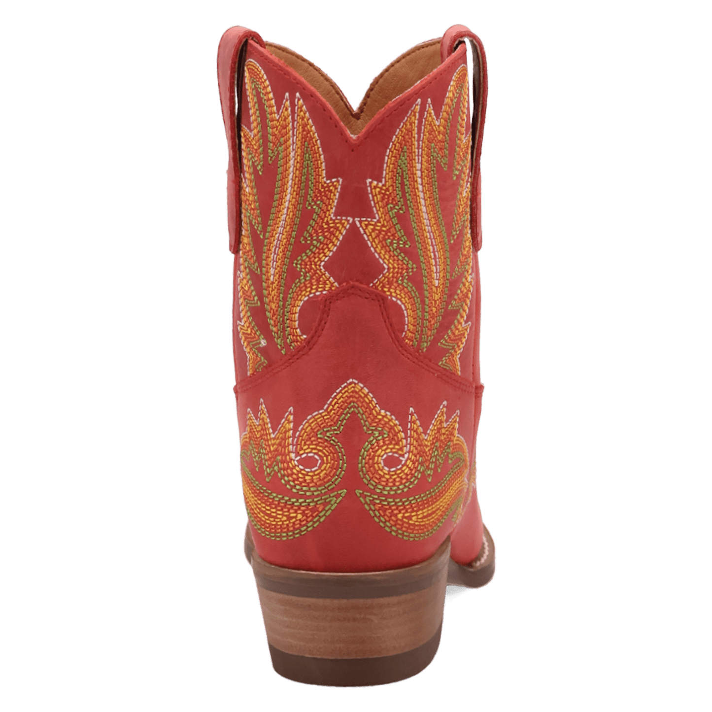 PRODUCT SHOT LAUREL LEATHER BOOTIE AT 180 DEGREE BACK ANGLE