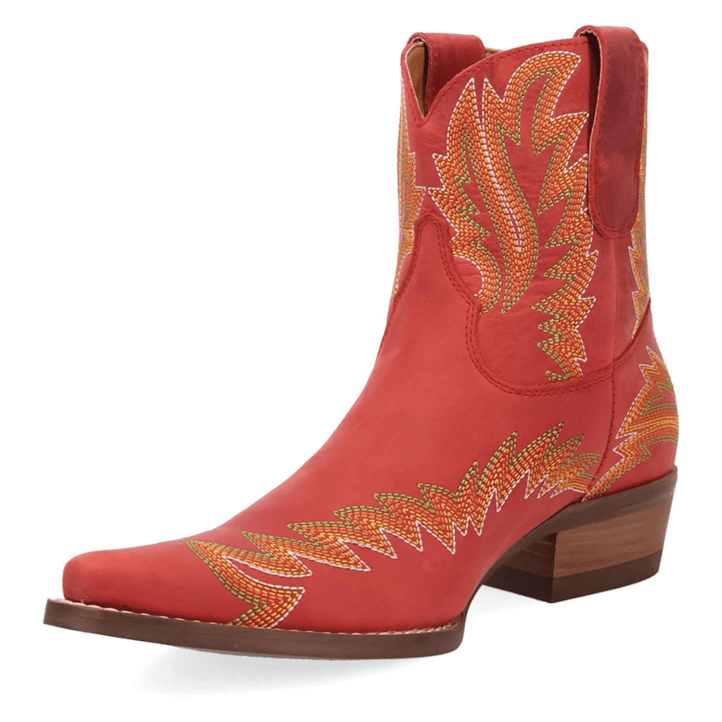 PRODUCT SHOT LAUREL LEATHER BOOTIE AT 225 DEGREE ANGLE