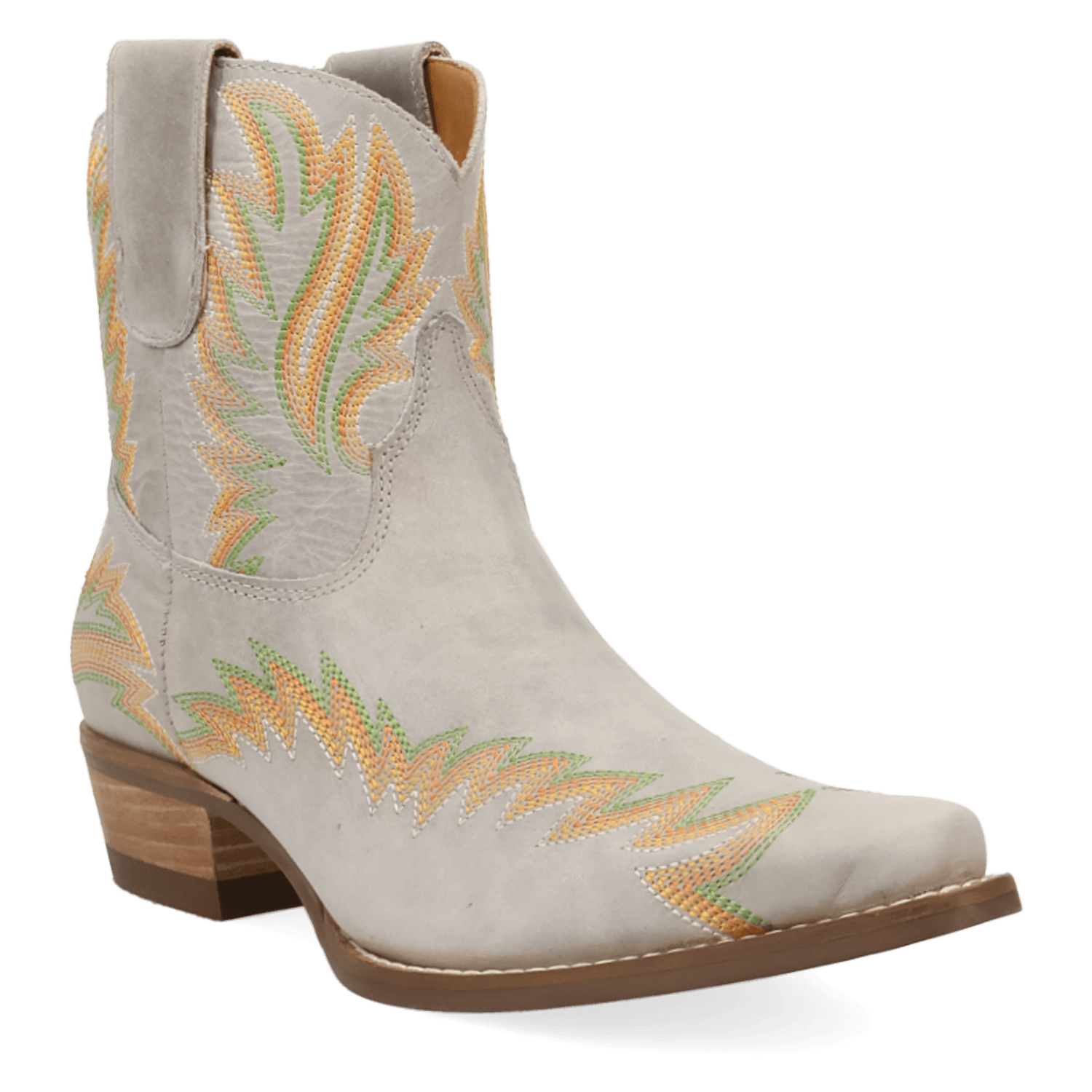 PRODUCT SHOT LAUREL LEATHER BOOTIE AT 45 DEGREE ANGLE
