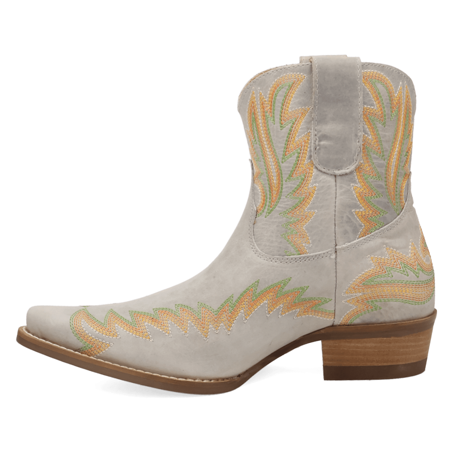 PRODUCT SHOT LAUREL LEATHER BOOTIE AT 135 DEGREE OUTSIDE ANGLE