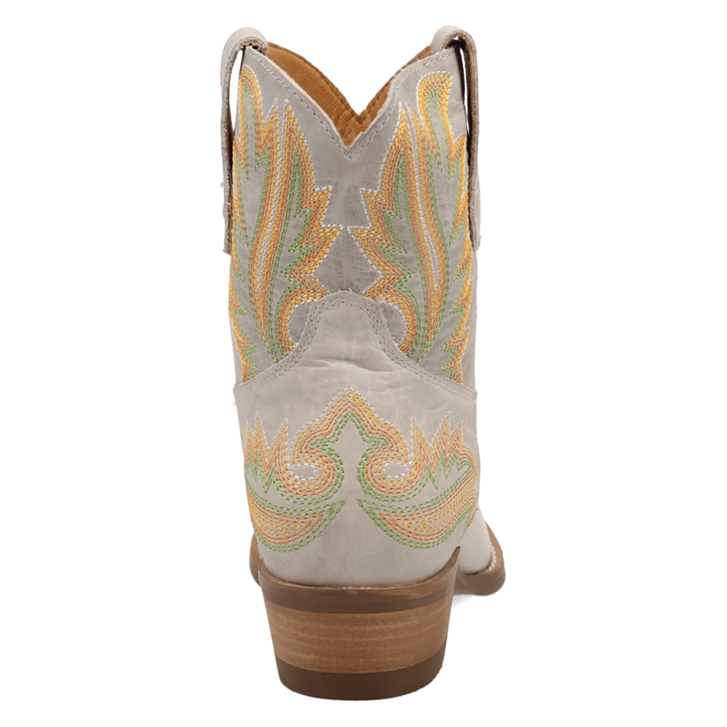 PRODUCT SHOT LAUREL LEATHER BOOTIE AT 180 DEGREE BACK ANGLE