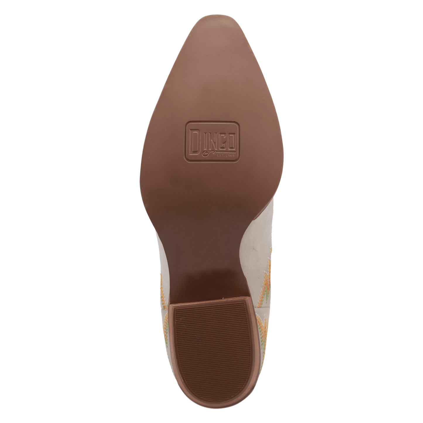 PRODUCT SHOT LAUREL LEATHER BOOTIE AT OUTSOLE ANGLE