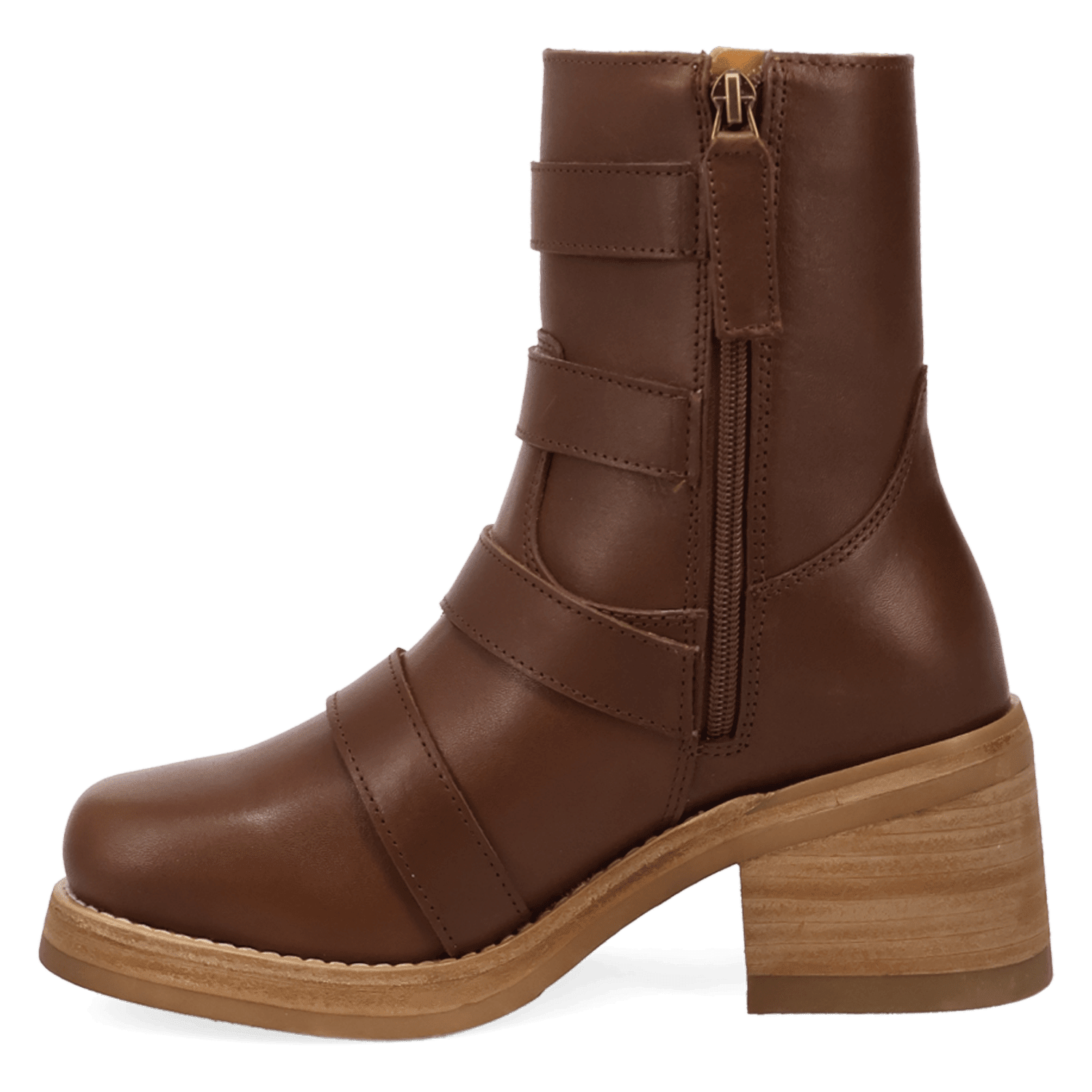 PRODUCT SHOT TOPANGA LEATHER BOOTIE AT 135 DEGREE OUTSIDE ANGLE