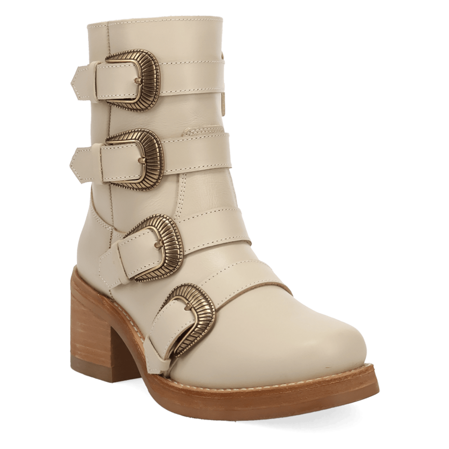PRODUCT SHOT TOPANGA LEATHER BOOTIE AT 45 DEGREE ANGLE