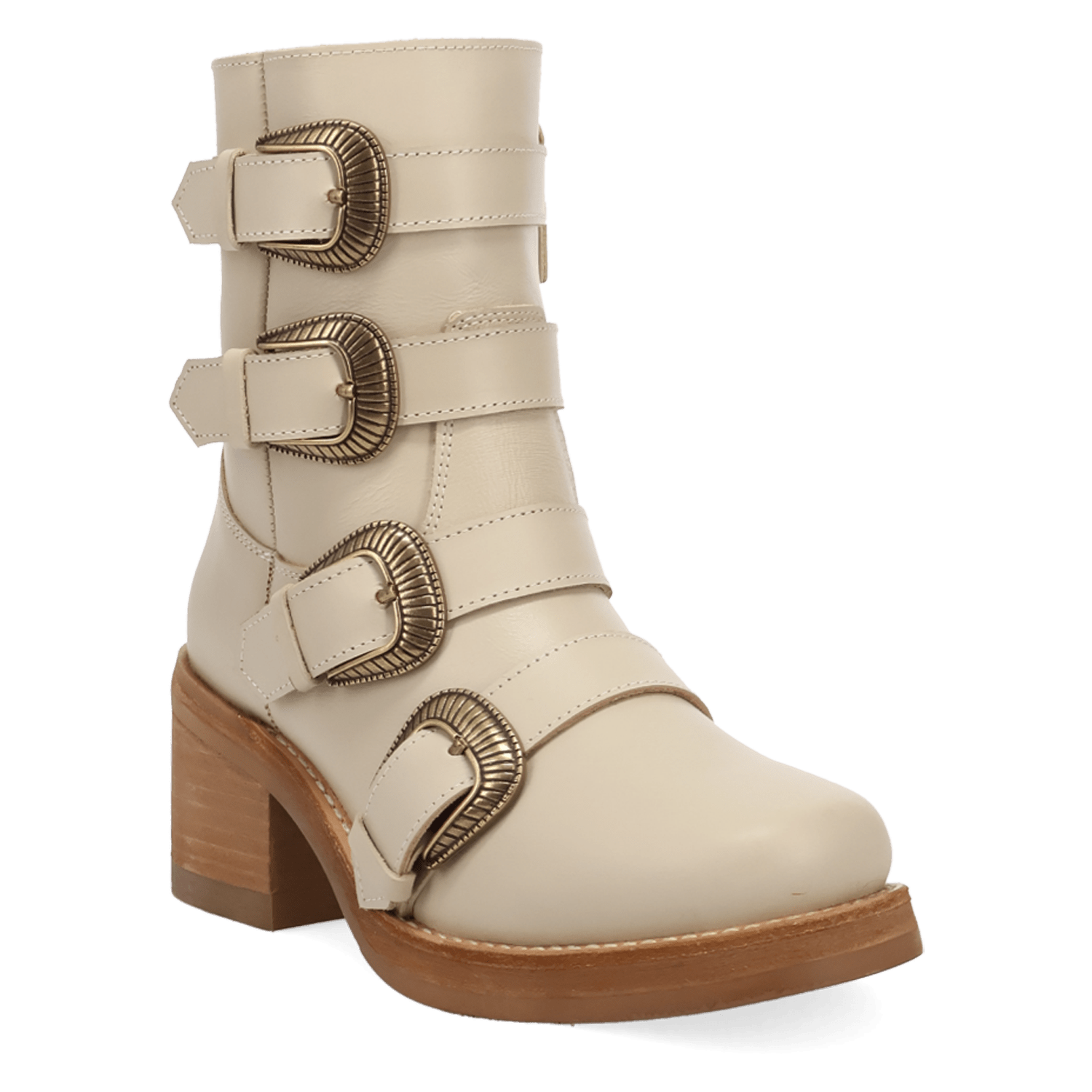 PRODUCT SHOT TOPANGA LEATHER BOOTIE AT 45 DEGREE ANGLE
