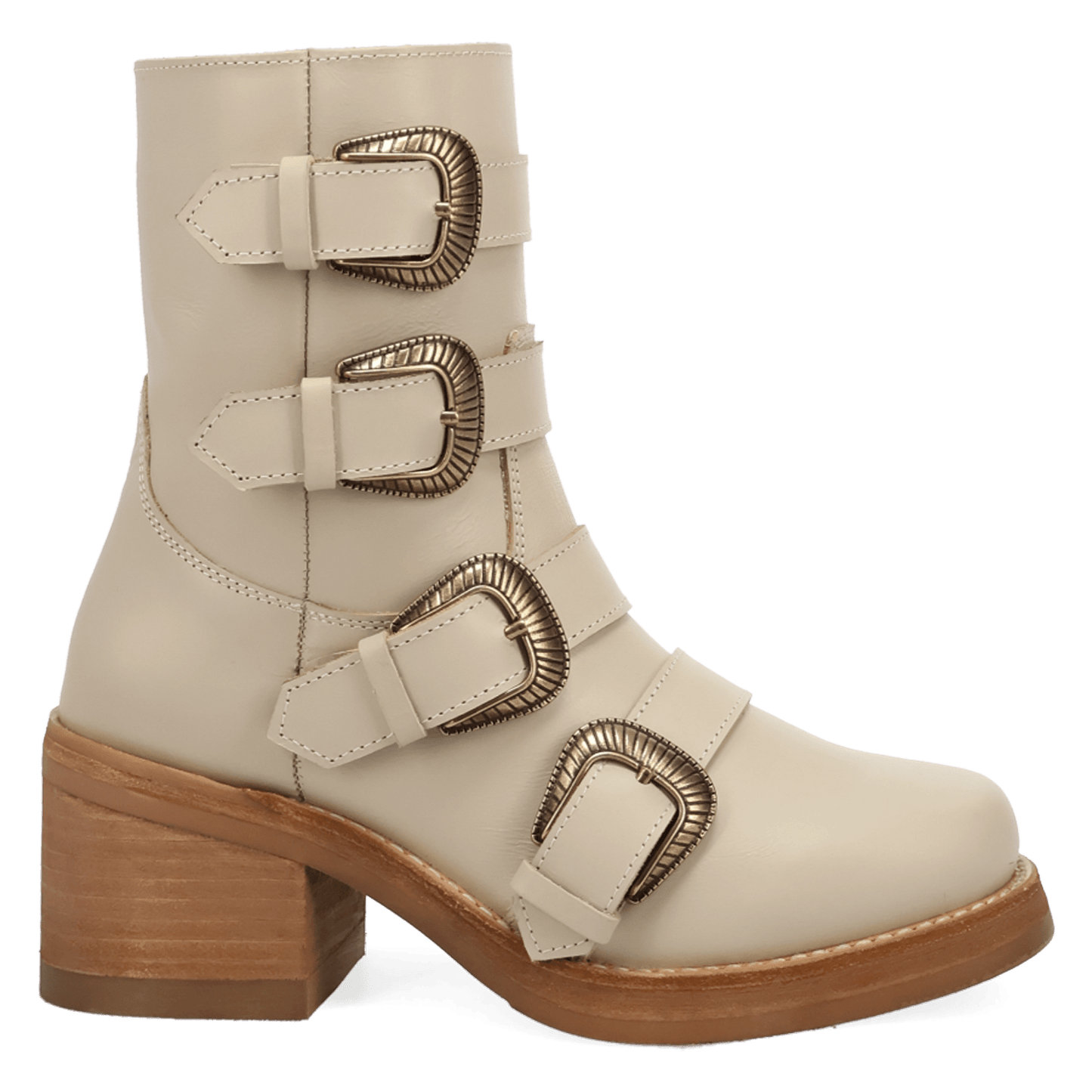PRODUCT SHOT TOPANGA LEATHER BOOTIE AT 90 DEGREE INSIDE ANGLE