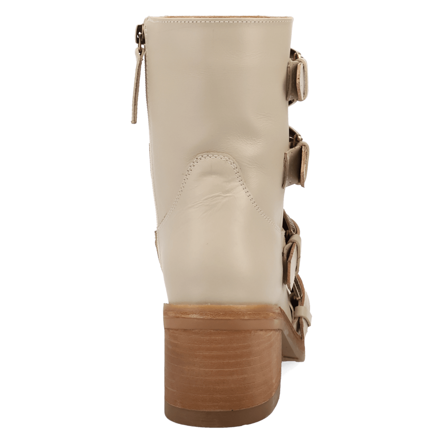 PRODUCT SHOT TOPANGA LEATHER BOOTIE AT 180 DEGREE BACK ANGLE