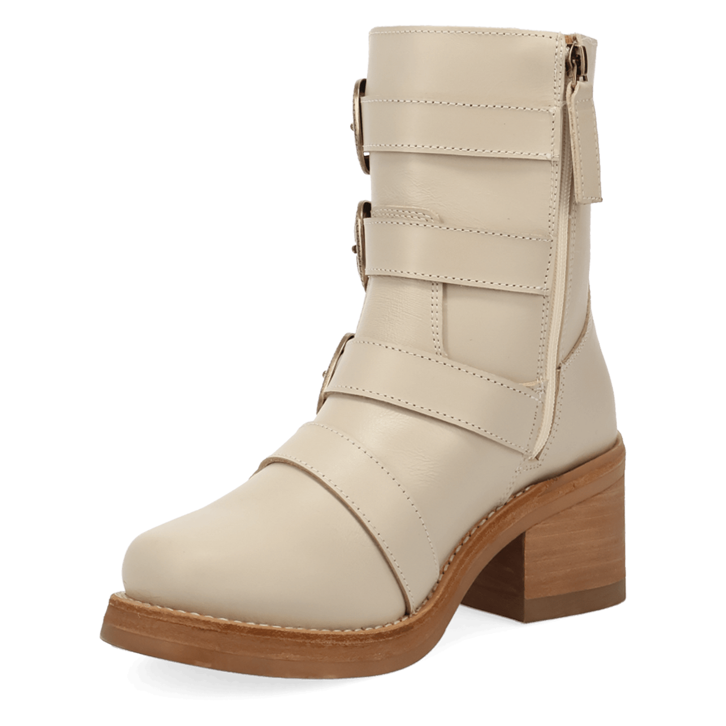 PRODUCT SHOT TOPANGA LEATHER BOOTIE AT 225 DEGREE ANGLE