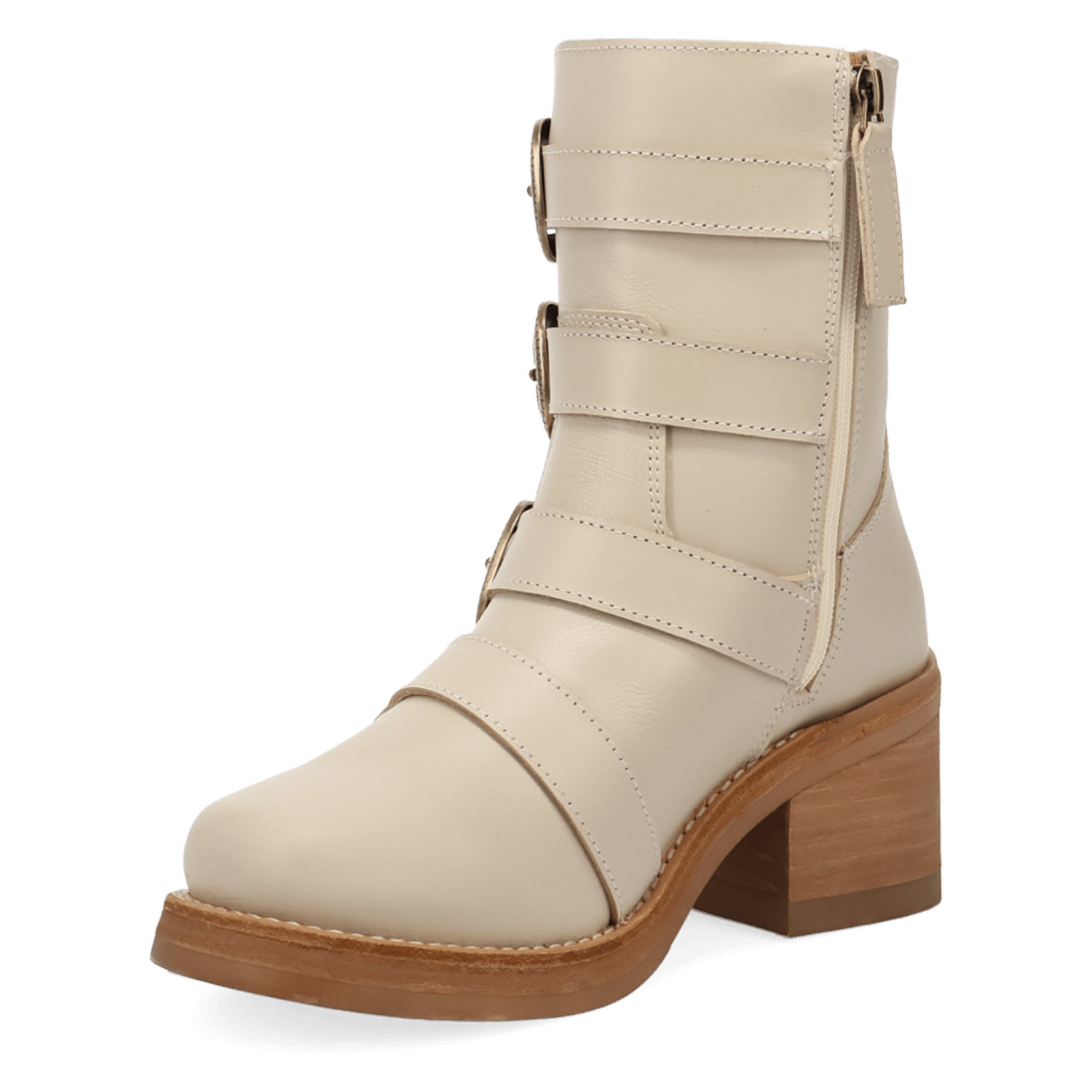 PRODUCT SHOT TOPANGA LEATHER BOOTIE AT 225 DEGREE ANGLE