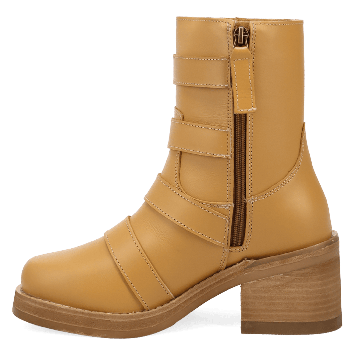 PRODUCT SHOT TOPANGA LEATHER BOOTIE AT 135 DEGREE OUTSIDE ANGLE
