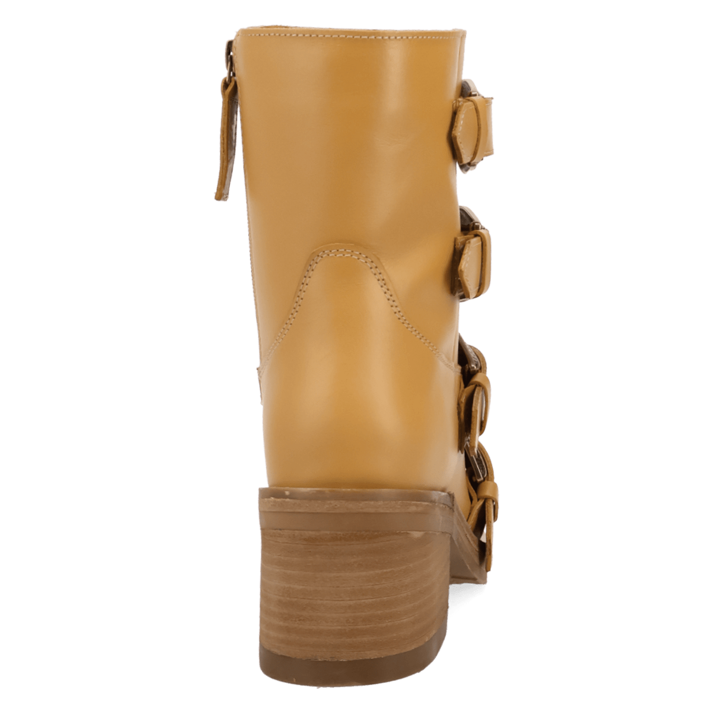 PRODUCT SHOT TOPANGA LEATHER BOOTIE AT 180 DEGREE BACK ANGLE