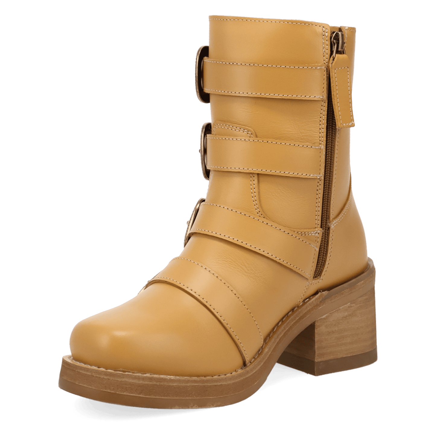 PRODUCT SHOT TOPANGA LEATHER BOOTIE AT 225 DEGREE ANGLE