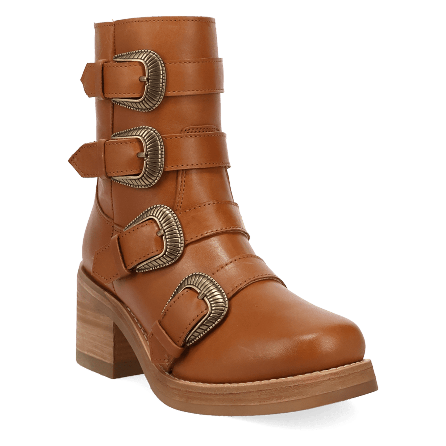PRODUCT SHOT TOPANGA LEATHER BOOTIE AT 45 DEGREE ANGLE