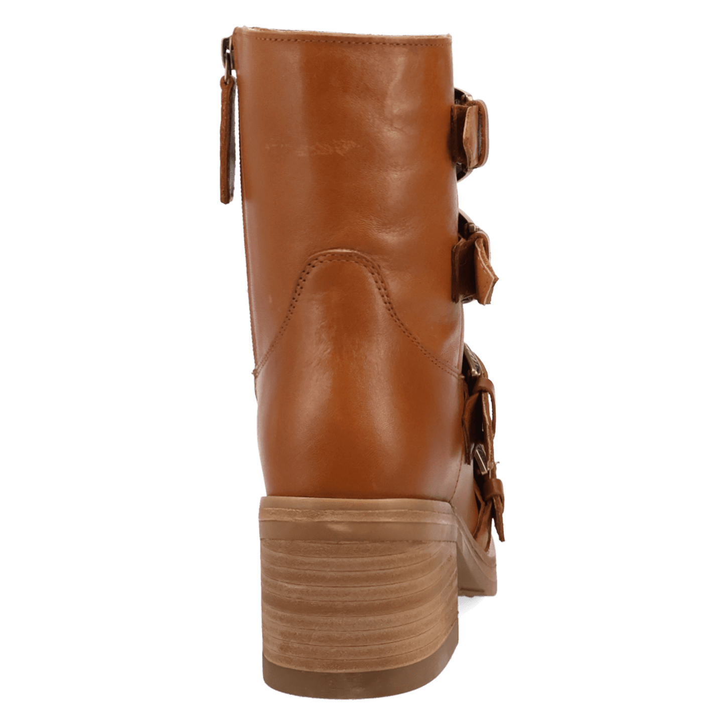 PRODUCT SHOT TOPANGA LEATHER BOOTIE AT 180 DEGREE BACK ANGLE