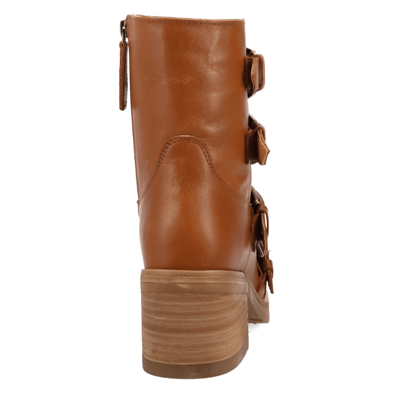 PRODUCT SHOT TOPANGA LEATHER BOOTIE AT 180 DEGREE BACK ANGLE