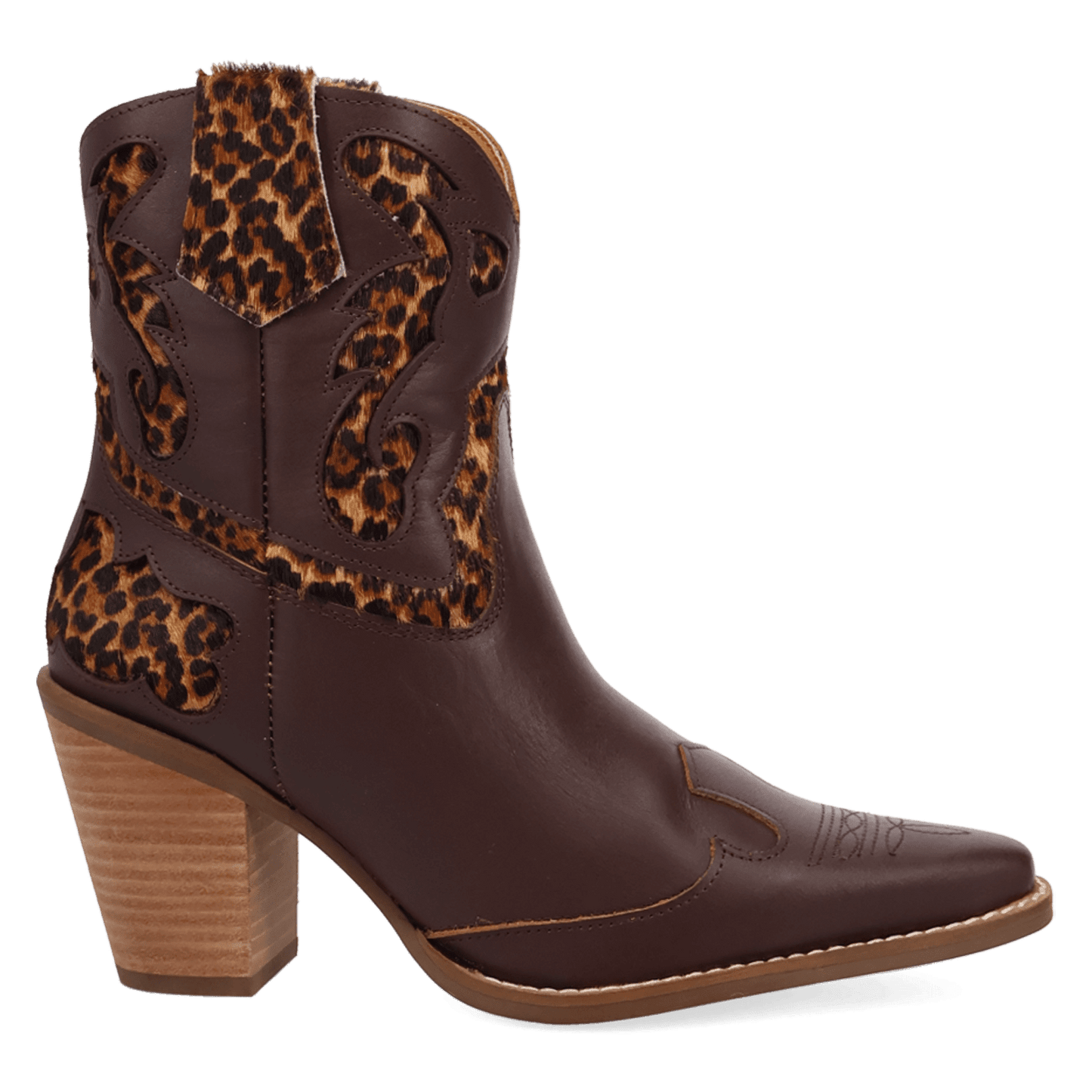 PRODUCT SHOT RUN WILD LEATHER BOOTIE AT 90 DEGREE INSIDE ANGLE