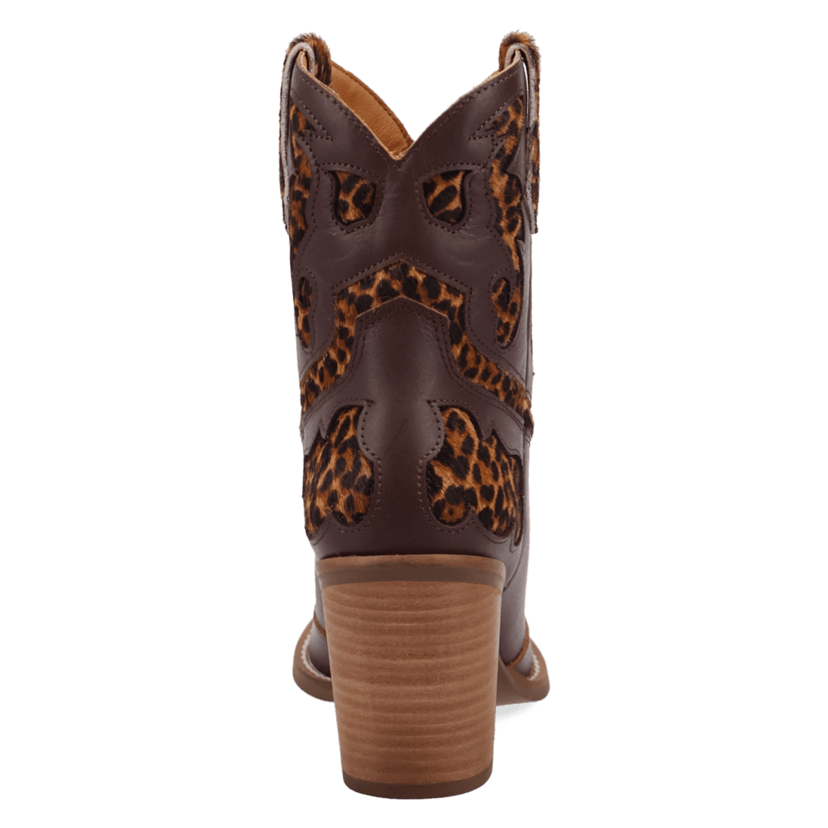 PRODUCT SHOT RUN WILD LEATHER BOOTIE AT 180 DEGREE BACK ANGLE