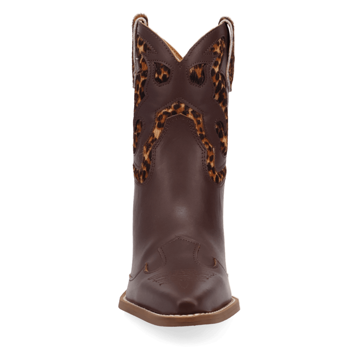 PRODUCT SHOT RUN WILD LEATHER BOOTIE AT FRONT ANGLE