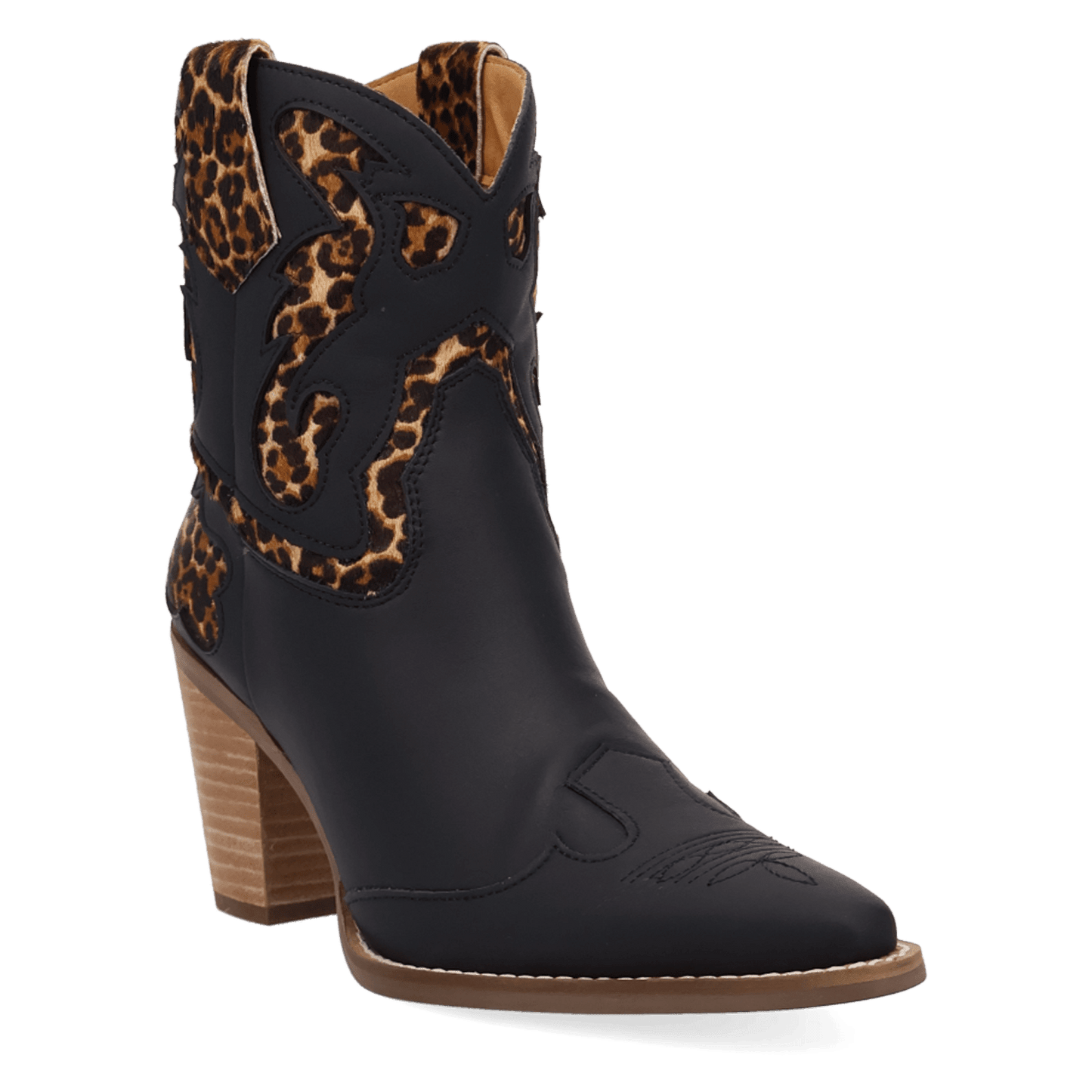 PRODUCT SHOT RUN WILD LEATHER BOOTIE AT 45 DEGREE ANGLE