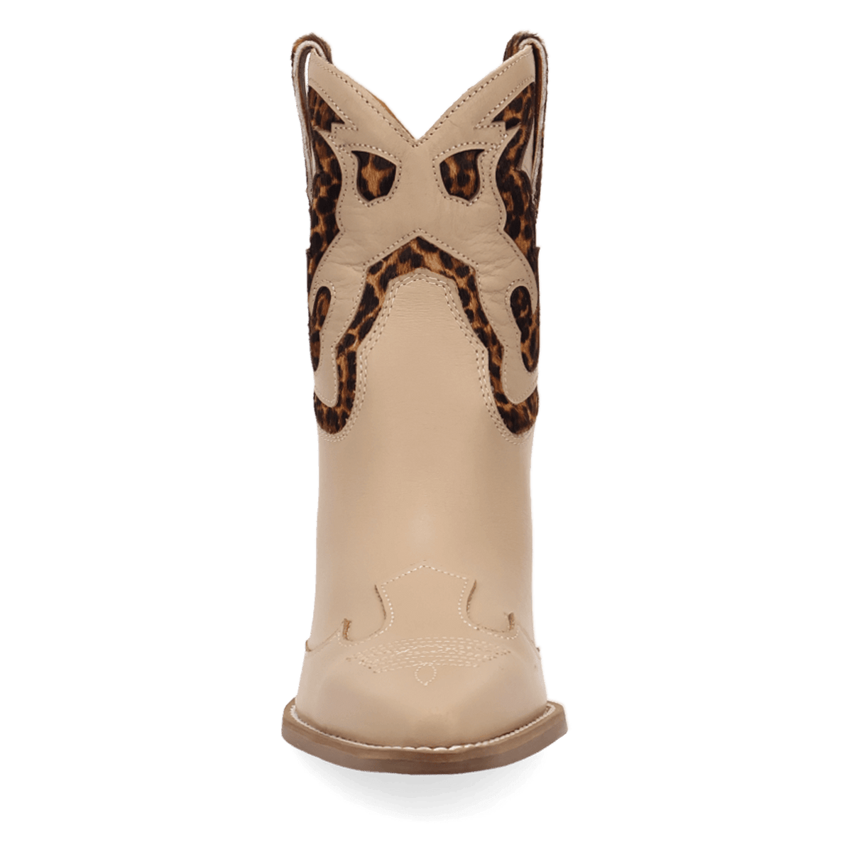 PRODUCT SHOT RUN WILD LEATHER BOOTIE AT FRONT ANGLE